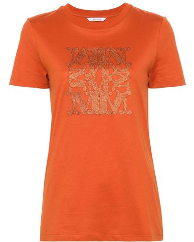 Max Mara T-shirt Met Logo-applicatie - Oranje