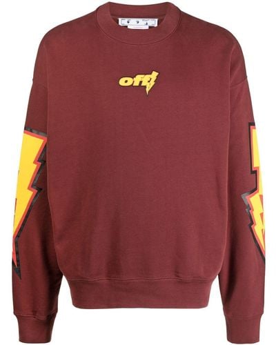 Off-White c/o Virgil Abloh Sweater Met Logoprint - Rood