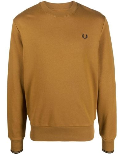 Fred Perry Sweater Met Geborduurd Logo - Bruin