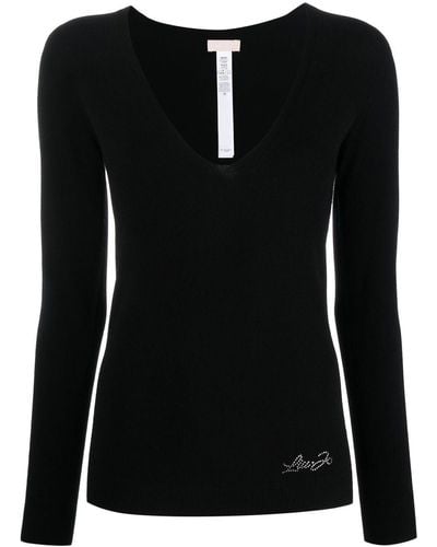 Liu Jo Long-sleeve Fitted Sweater - Black