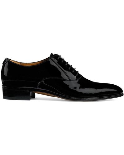 Gucci Zapato de cordones con Doble G - Negro