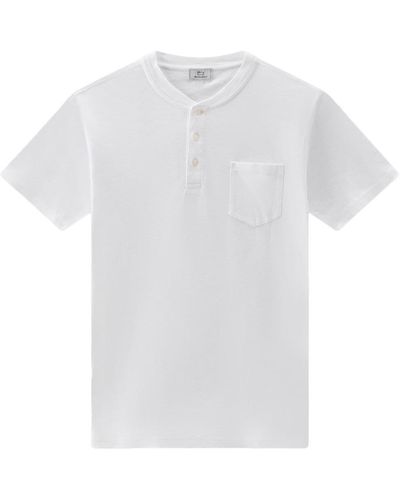 Woolrich Short-sleeve Henley Top - White
