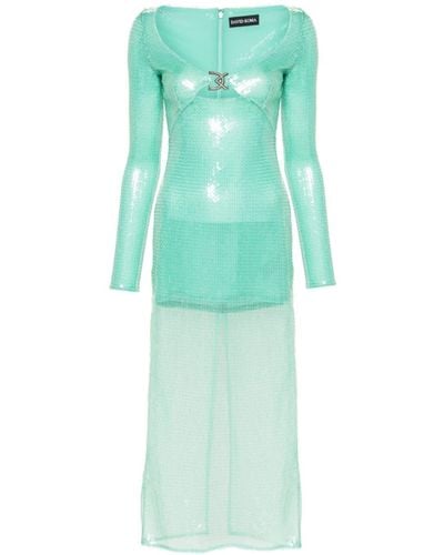 David Koma Midi-jurk Met Logoplakkaat En Pailletten - Groen
