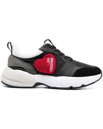 Love Moschino Heart-patch Lace-up Trainers - Black