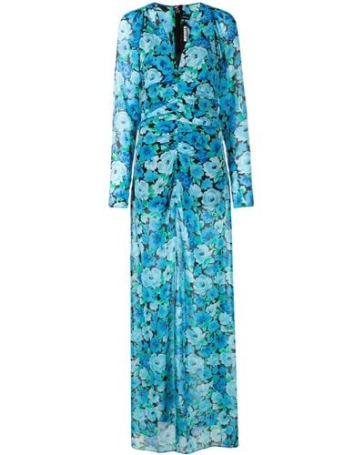 ROTATE BIRGER CHRISTENSEN Maxi-jurk Met Bloemenprint - Blauw
