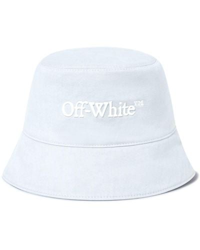 Off-White c/o Virgil Abloh Bookish Drill-embroidery Bucket Hat - White