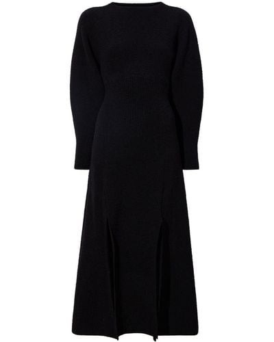Proenza Schouler Long-sleeved Knitted Midi Dress - Black