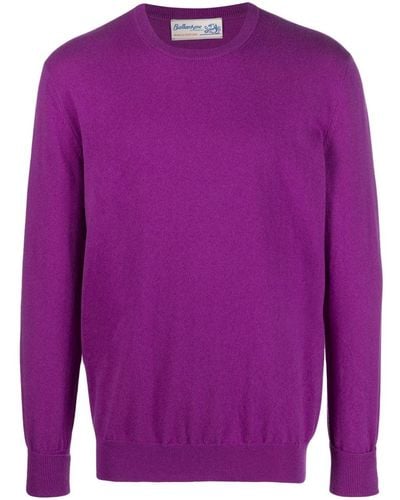 Ballantyne Crew-neck Cashmere Jumper - Purple