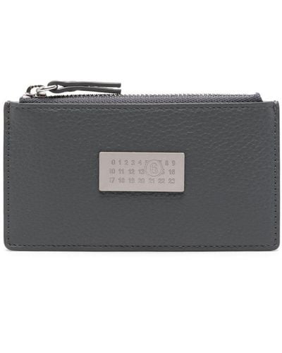 MM6 by Maison Martin Margiela Numeric Leather Card Holder - Gray