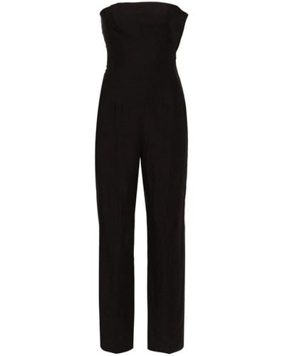 TOVE Ita Strapless Linen Jumpsuit - Black