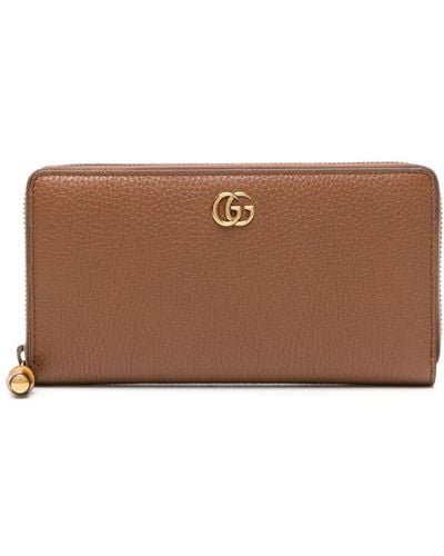 Gucci Double G Leather Wallet - Brown
