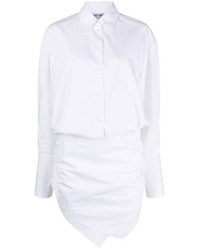 The Attico Robe-chemise à fronces - Blanc