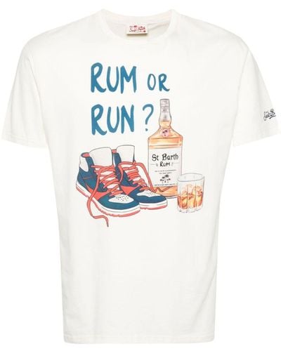 Mc2 Saint Barth Rum Or Run Cotton T-shirt - White