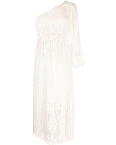 RIXO London Bradshaw One-shoulder Sequined Dress - White