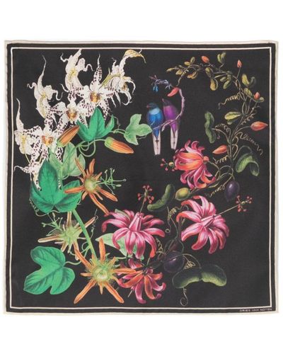 Dries Van Noten Floral-print Silk Scarf - Black