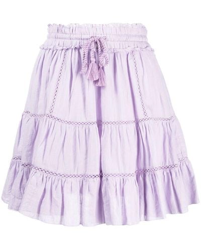 Isabel Marant Drawstring-waist Tiered Skirt - Purple