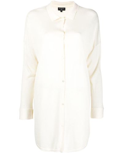 N.Peal Cashmere Longline Silk-cashmere Blend Shirt - Multicolour