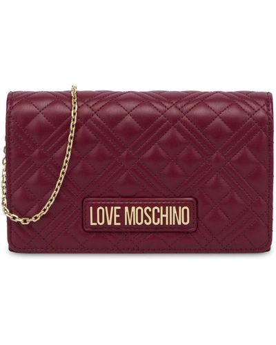 Love Moschino Quilted Faux-leather Cross Body Bag - Purple