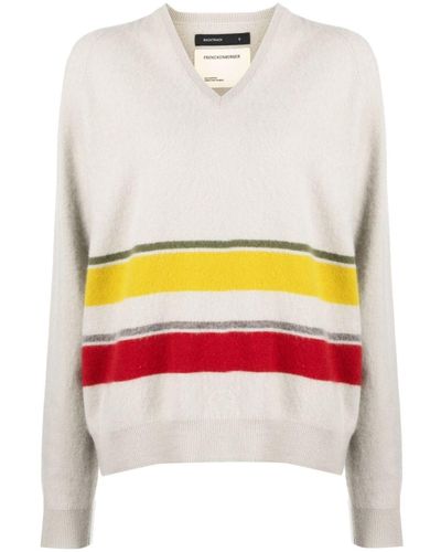 Frenckenberger Striped Cashmere Sweater - Grey