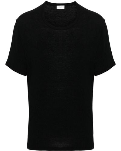 Saint Laurent Camiseta con cuello redondo - Negro