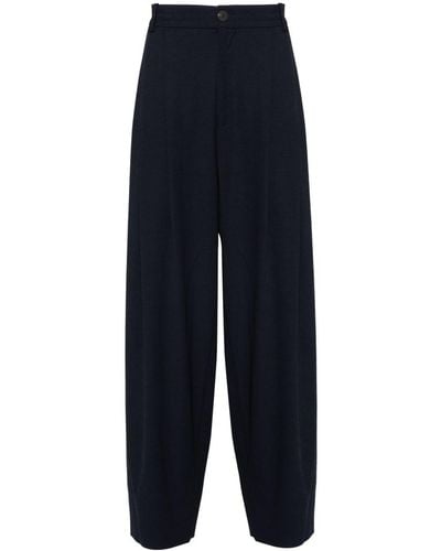 Studio Nicholson Pleated Tapered Trousers - Blue
