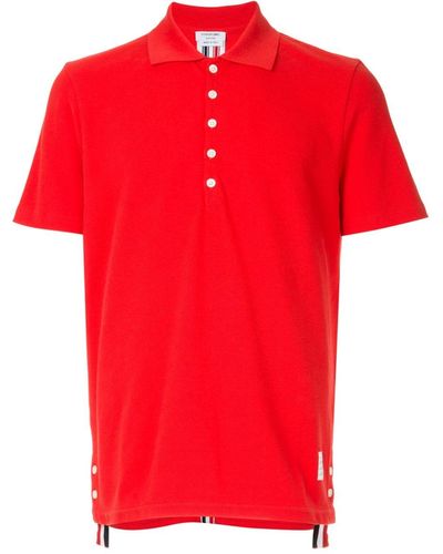 Thom Browne Center-back Stripe Polo Shirt - Red