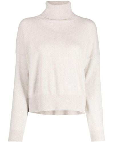 N.Peal Cashmere Relaxed Roll-neck Jumper - White