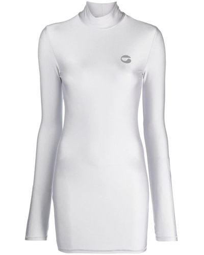 Coperni Logo-print Mock-neck Minidress - White