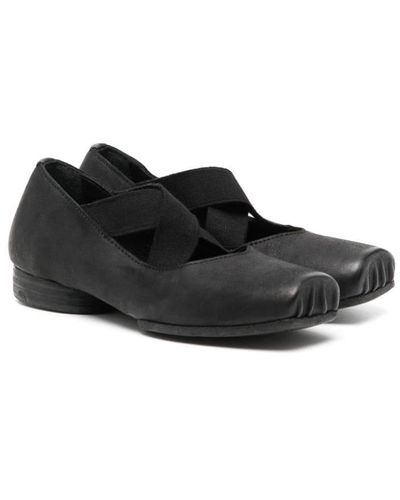 Uma Wang Zapatos de tacón tipo bailarina con puntera cuadrada - Negro