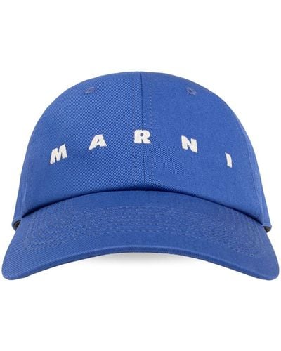 Marni Logo-embroidered Cotton Baseball Cap - Blue