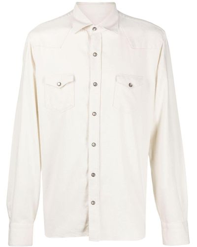 Barba Napoli Western-style Cotton Shirt Jacket - Natural