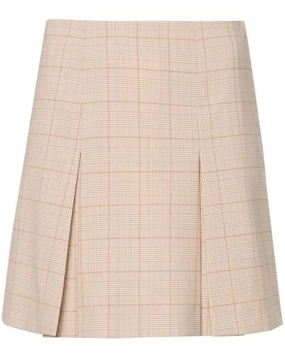 Claudie Pierlot Checked Pleated Skirt - Natural
