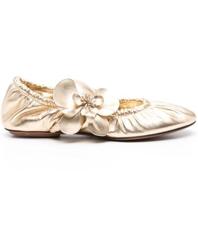Zimmermann Orchid leather ballerina shoes - Natur