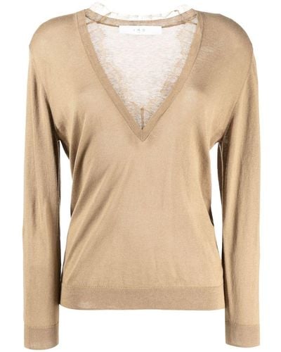 IRO Lace-trim Detail Sweater - Natural