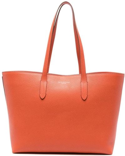 Aspinal of London East West Leather Tote Bag - Red