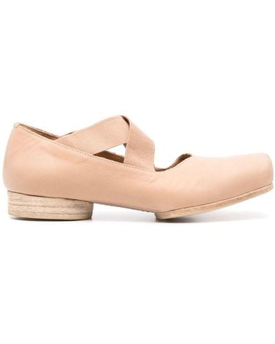 Uma Wang Square-toe Leather Ballerina Shoes - ピンク