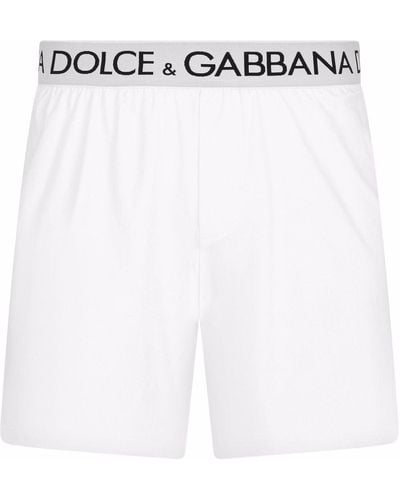 Dolce & Gabbana Boxer con banda logo - Bianco