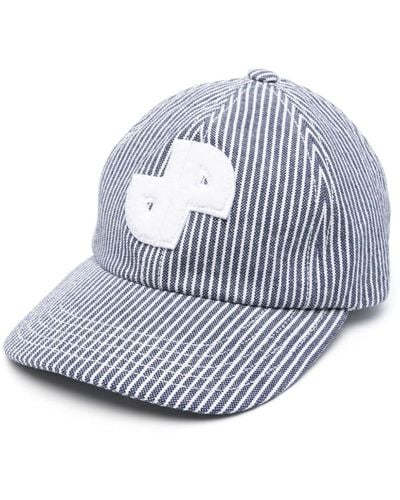 Patou Jp Striped Cotton Cap - Gray