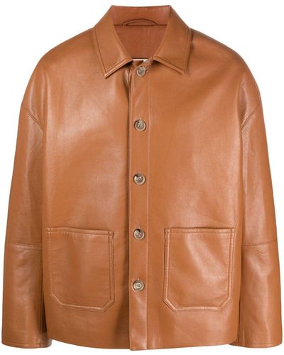 Nanushka Seger Regenerated-leather Shirt Jacket - Brown
