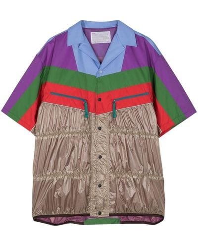 Kolor Drapped colour-block shirt - Grigio
