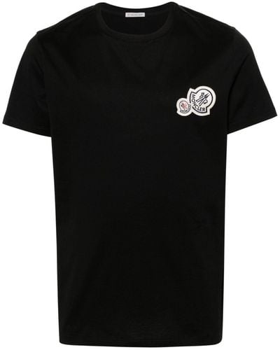 Moncler Katoenen T-shirt Met Logopatch - Zwart