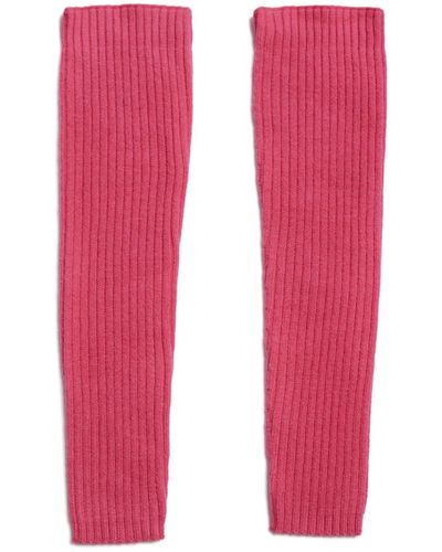 Apparis Ribbed-knit Fingerless Gloves - Pink