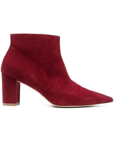 Stuart Weitzman Sue Suede 70mm Ankle Boots - Red