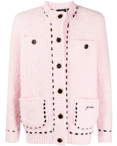 Gcds Boucle-Jacke mit Kontrastnähten - Pink