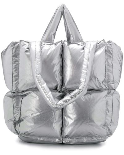 Off-White c/o Virgil Abloh Small Puffy Nylon Tote Bag - Metallic