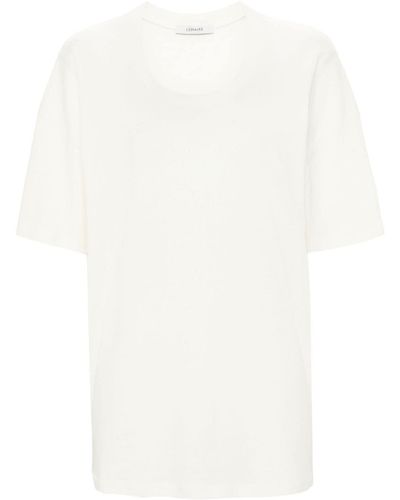 Lemaire T-Shirt mit Ziernähten - Weiß
