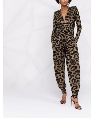 Philipp Plein Gem-embellished Leopard-print Jumpsuit - Multicolour