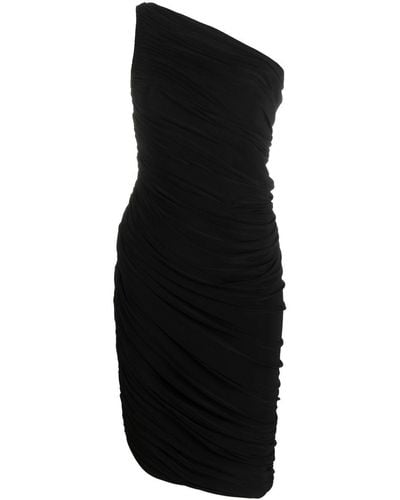 Norma Kamali Diana One-shoulder Stretch-woven Maxi Dress - Black