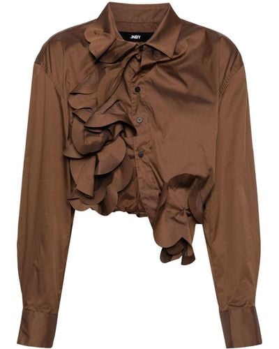 JNBY Flower-detailing Cotton Shirt - Brown