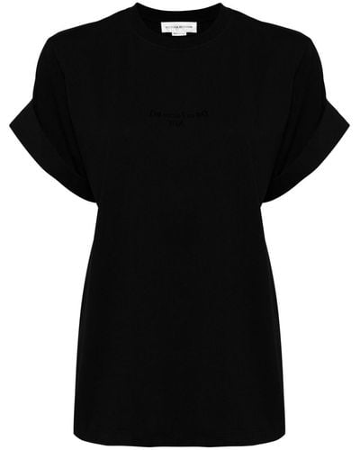 Victoria Beckham T-shirt Met Tekst - Zwart